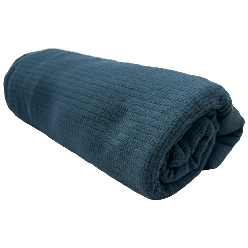 JRB Micro-Grid Fleece Sleeping Bag & Quilt Liner in Moroccan Blue, made in Pennsylvania