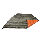 Big Meadows Ultralight 40° quilt open showing full coverage, 55 inches wide at head tapering to 45 inches at foot