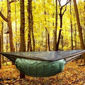 Jacks R Better Greylock 3 20°F three-season 3/4-length hammock underquilt on a Hennessy Hammock
