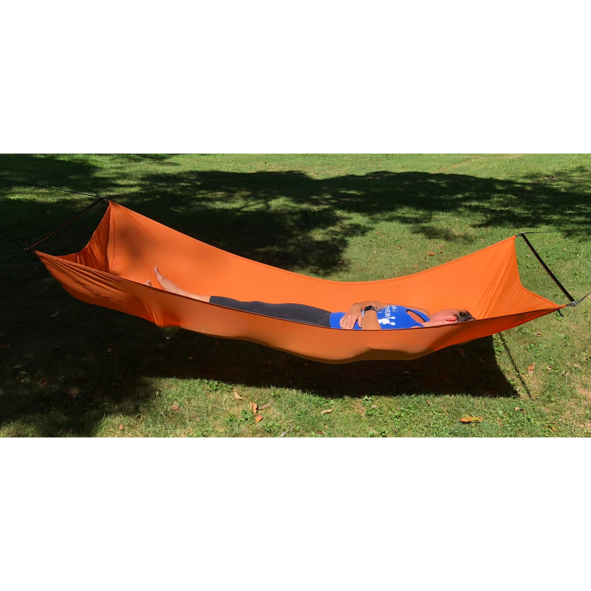End view of the Jacks R Better James River Bridge ultralight bridge hammock