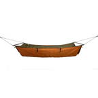 Camper resting in the Jacks R Better James River Bridge ultralight bridge hammock