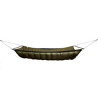 Jacks R Better James River Bridge ultralight hammock set up at a wooded campsite