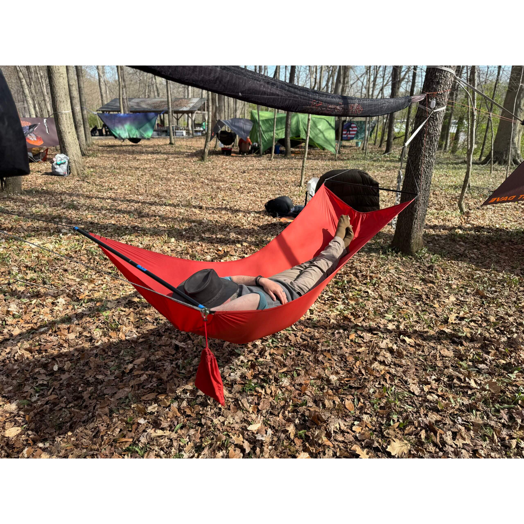 Suspension detail on the Jacks R Better James River Bridge ultralight hammock