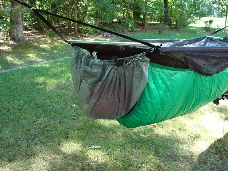 Jacks R Better Jeff's Gear Hammock used as a backpack rain cover