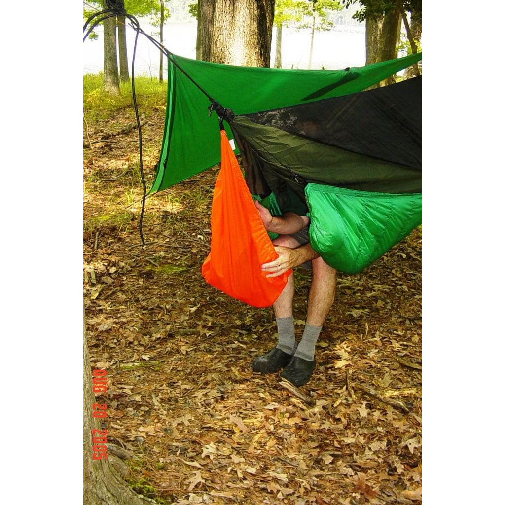 Jacks R Better Jeff's Gear Hammock and pack cover hung under a hammock