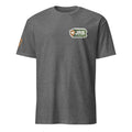 Jacks R Better logo t-shirt in graphite heather, front view