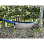 Close-up of the Jacks R Better Mt Washington 3 hammock underquilt shell fabric and baffles
