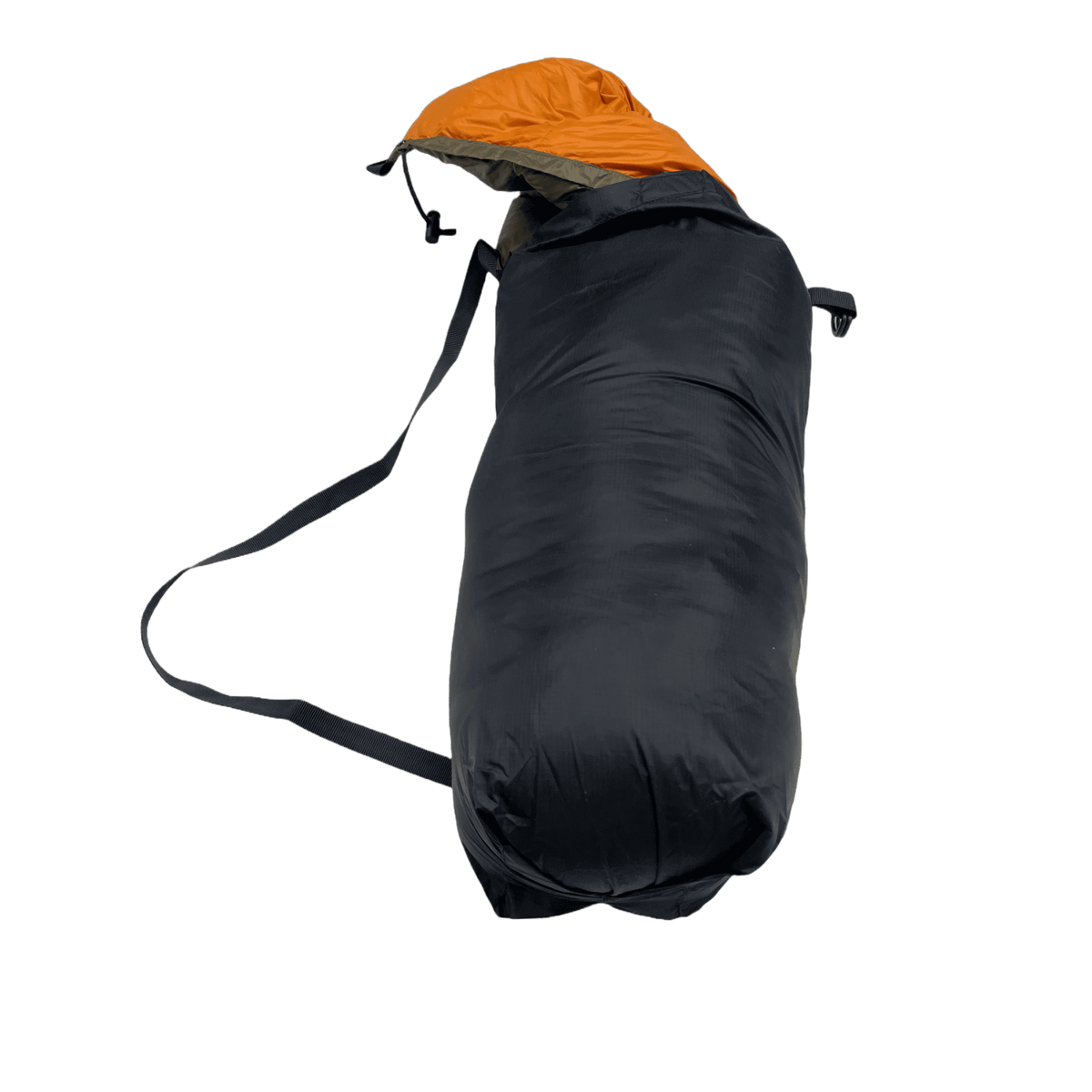 Jacks R Better SilNyl compression sack cinched down to minimize pack volume