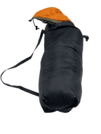 Jacks R Better SilNyl compression sack cinched down to minimize pack volume
