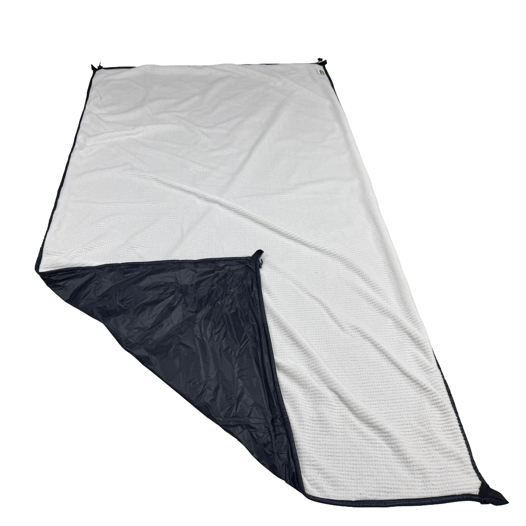 Jacks R Better Wind Gap Alpha multifunction wind liner laid flat showing the White Alpha Direct 120 top layer